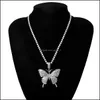 Anhänger Halsketten Schmetterling Halsketten Tennis Kette Choker Kristall Bling Anhänger Halskette Für Frauen Mode Schmuck Drop Lieferung Hängen Dh4Kc