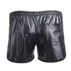 Vêtements de nuit pour hommes Cuasal Homewear Shorts Hommes Poche Mode Noir Boxer En Cuir Mâle Slips Pantalons Sous-Vêtements Sommeil Bas A50