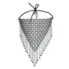 Designer Masks Metal Adjustable Rope Face Mask Weave Rhinestone Crystal Tassels Mouth Er Grid Women Masks Fashion Accessories Arriva Dhzkd