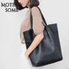 designer bag Women Cowhide Leather Simple Tote High Quality Style Large Shopper Female Genuine Totes Calfskin Shoulder Bag 2022 New