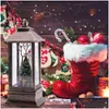 Juldekorationer Juldekorationer LED Lykta Santa Candle Tea Light Outdoor Hanging Ornament Year Night Home Party Decora DHLV4