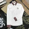 Men's Dress Shirts designer Shirt Luxury Slim Silk T-shirt Long sleeve Casual business clothing plaid brand 17 color M-4XL BURR 8888 R5LI