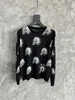 Mens Designer Sweaters Men Clothing Knit Shirt Neck Pullover Cashmere Long Slim Fit Coats Single Row Buckle Mohair Skull Skeleton Print Wool Men's Sweater