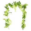 Flores decorativas grinaldas 5 pacotes Fake Wisteria Wisteria Artificial Vine Ivy Leaf Garland para Wedding Arch Home Wall Plant 180 cm 221122