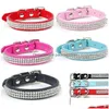 Hundhalsar kopplar pu rhinestone krage skalbara husdjur hund krage tillbeh￶r mode halsband som s￤ljer med olika f￤rg 9 1KL DHHRQ