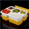 Disposable Take Out Containers Food Packing Boxes Plastic Material 5 Lattices Pure Color Fashion Lunch Box Business Affairs Disposab Dhbpc