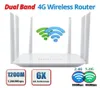 Routers Networking WiFi 4G SIM CARTA 1200MBPS 2 58 GHz Wi -Fi sem fio de banda dupla com antenas de alto ganho de slot 221014