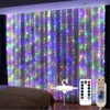 Christmas Decorations Garland Curtain For The Room Fairy Light Led Festoon 3Mx3M USB Operated Living Year Decor 221122