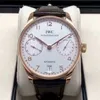 IWC Watch Pilot التلقائي الساعات الميكانيكية الفاخرة المصمم للرجال ميكانيكا الشهيرة Wristwatch الرجال السويسريين البرتغال 7 حقيقية الحزام مقاوم للماء 84x8