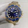 4 kleuren horloges horloge heren 41 mm datum blauwe wijzerplaat bp keramische bezel 18k geelgouden armband tweekleurig mechanisch BPf sport cal.2813 uurwerk automatische horloges