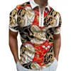 Herren-Polohemd, kurzärmeliges Poloshirt, bunt, dynamischer 3D-Druck, Reißverschlusskragen, atmungsaktiv, hochwertige Kleidung 221122