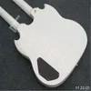 Lvybest 6 strings gitaar 2021 gemaakt in China tweekoppige mahonie body wit licht metaal chroom configuratie gratis levering