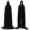 Costume Theme Costume Adult Halloween Velvet Cloak Cape Hooded Medieval Witch Wicca Dress Coats 5 Colors 221121