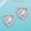 أقراط مسمار 1CT 925 Sterling Silver Diamond Heart Women مجوهرات راقية حقيقية Moissanite Platinum Plated Eyring Starring