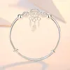 Armreifen 999 Sterling Silber Verstellbarer Frauen eleganter Schmuck SL209 Dreamcatcher Quaste Feather Runde Perlen -Charmalme Armband FO3154816