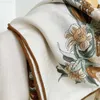 Écharpe de soie de luxe Femmes Square Châle enveloppe laine Bound Mélange de mélange Scharve Designer Foulard Female Bandana Print Bufandas J220721