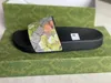 Designer Rubber slide sandal Floral brocade men slipper Gear bottoms Flip Flops women striped Beach causal slipper with