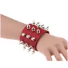 Manchette Punk cuir Spike Bracelet Pu manchette Biker Bracelets avec pointes pour hommes femmes et enfants livraison directe bijoux Dhiuf