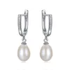 New fashion freshwater pearl micro set zircon dangle earrings women jewelry temperament lady exquisite luxury s925 silver earrings accessory gift