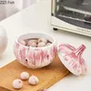 Opslagflessen creatieve ui vorm keramische tank met deksel keuken knoflook peper home decor snack snack ornamenten