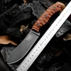 ESEE JG5 Survival Straight Knife 1095 High Carbon Steel Black Stone Wash Blade Full Tang Micarta Handle Fixed Blade Knives With Leather Sheather