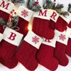 18x14cm Exquisite Weihnachtssocken Festliche Szenendekoration Strick -Weihnachtsbrief Socken Geschenktüte 1123