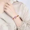 Charme Armbänder Kaiser Stein Geformt Herz Handgemachte Geflochtene 2 Reihen Natürliche Wrap Armband Femme Schmuck Für Frauen Einstellbar