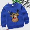 Пуловер лосей мультфильм мультфильм животные принт детской одежды для толстовки с длинными рукавами одежда для молодых девочек рождественские топы костюмы 221122