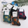 جوارب الرجال Dianruo 2022 فصل الشتاء الخريف 10pcs/الكثير من الرجال MAPLE SOCK SCHET HIP HOP SKATBOARK