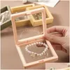 Sieradendozen Pe Film Sieraden Opbergdoos 3D Transparante Drijvende Ring Case Oorbel Ketting Display Houder Stofdicht Tentoonstelling Orn Dhwjd