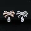 Broches cindy xiang aankomst kubieke zirconia bowknot voor vrouwen zomer mode t-shirt pin koper sieraden hoge kwaliteit hoge kwaliteit