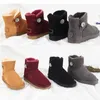 Дизайнерские зимние сапоги AUS, женские кроссовки, классические короткие зимние ботинки до щиколотки для мужчин, женщин, детей 21-46 NO422