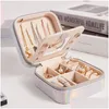 Jewelry Boxes Portable Travel Jewelry Box Waterproof Pu Leather Storage Organizer Case Double Layer Small Boxes Packaging For Neckla Dhq6L