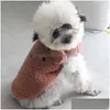 Abbigliamento per cani Peluche Abbigliamento per cuccioli Adorabili orecchie 3D Decorazione Gatti Vestiti per cani Barboncino caldo Tattica Pet Vest Soft Fuzz Autunno Inverno Suppl Dhjlf