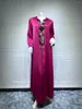 Vêtements ethniques Femmes musulmanes Marocaine Kaftan Arabe Turquie Robe Djellaba Femme Dubaï Abaya Jalabiya Robe Maxi à capuche à manches longues Islamique