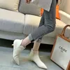 Boots Winter Women Leather Female Sexy Cowboy Brand Design Pointed Toe Solid Black White Low Heels Ankle 221123