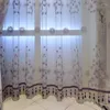 Rideau violet Floral haut de gamme Jacquard européen pour tissu salon chambre écran fenêtre ombrage fini