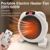 Electric Blanket Heater Portable Plug in Wall Desktop Room Heating Stove Household Radiator Remote Warmer Machine 600W Heated 221122