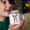 Tazze Tazza personalizzata Iniziale personalizzata con nome Tazza da caffè Festa di Natale Bevanda Succo di cacao Tazze Maniglia smaltata Regalo per bambini 221122