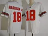 Мужчина Марвин Харрисон -младший сшил футбольные майки колледжа сшитыми красно -белыми #33 Джек Сойер №2 Эмека Эгбука Джерси