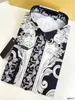 Black & White Baroque Mens Designer Shirts Brand Clothing Men Long Sleeve Dress Shirt Hip Hop Style Quality Cotton SHIRTS 6932