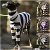 犬のアパレルストライプハイカラーペット衣服パーソナリティペットドッグアクセサリーハウンドコート2頭の長袖ソフトコート犬は新しいDHGA2を提供します