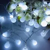 Struny 3M 6M 10M LED Fairy Balls Lights Bateria USB AC220V 110V Operatory świąteczne przyjęcie świąteczne Garland Outdoor Decoration