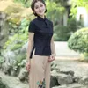 Kvinnors jumpsuits rompers dam skjorta mode spets sexig svart cheongsam kinesisk traditionell klänning retro kvinnor blus camisas femininas hanfu 221123