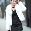 Women's Fur Faux High Quality Rabbit Hair Coat Warm Outerwear Autumn Winter Short Collar Jacket Overcoat 221123