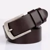 Belts HIDUP Brand Name Designer Cowhide Leather Cow Skin Real Black Pin Buckle Metal Belt For Men Clothing NWJ614