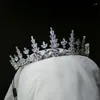 Copricapo 2022 Diademi morbidi Fasce di zirconi per la cerimonia nuziale CZ di alta qualità Corone per la sposa Accessori per capelli Cerchio per capelli da donna