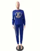 2024 Tasarımcı Marka Jogger Suit Kadın Trailsits Sıradan Baskı İki Parçalı Set Külot Pantolon Leydi Kıyafet Uzun Kollu Swearsheel Spor Giyim Güz Elbazları 9027-7
