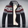 Men's Sweaters Winter Male Thicken Fleece Men Cardigan Cotton Knitted Jacquard coat Size S -3XL 221122