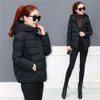 Women's Down Parkas Black Fashion Puffer Coats Winter Hooded Cotton Coat Loose Jackets Women Short Jacket Casual Female Outwear 221123